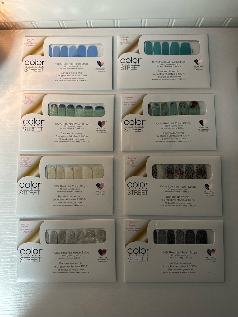 Color Street Nail Strips — Blues, Teal, Mint, Greens & Glitter Accents